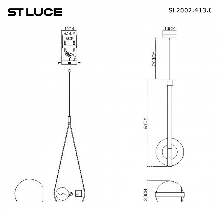 Подвесной светильник ST-Luce Moonbag SL2002.413.01