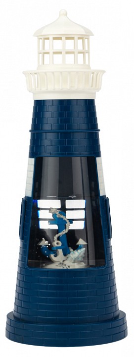 Архитектурная фигура Маяк синий с конфетти и подсветкой 501-171