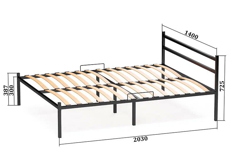 Кровать полутораспальная Элимет 2000x1400