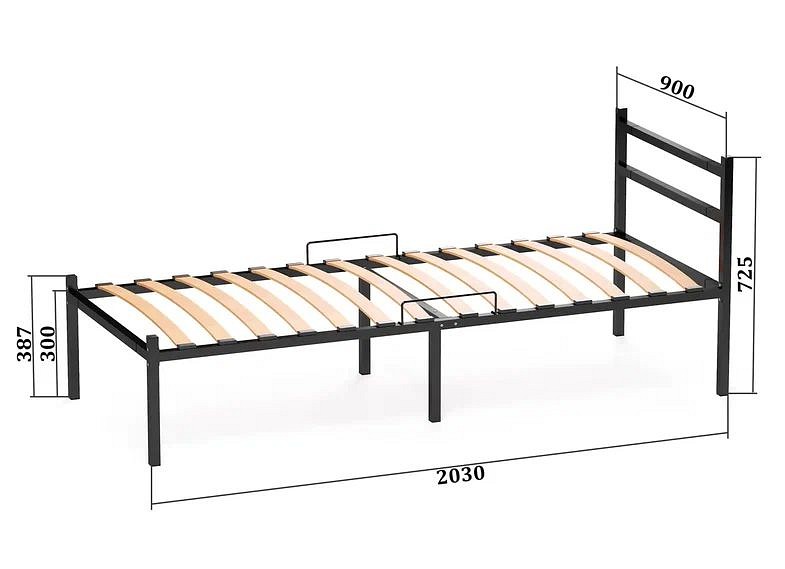 Кровать односпальная Элимет 2000x900