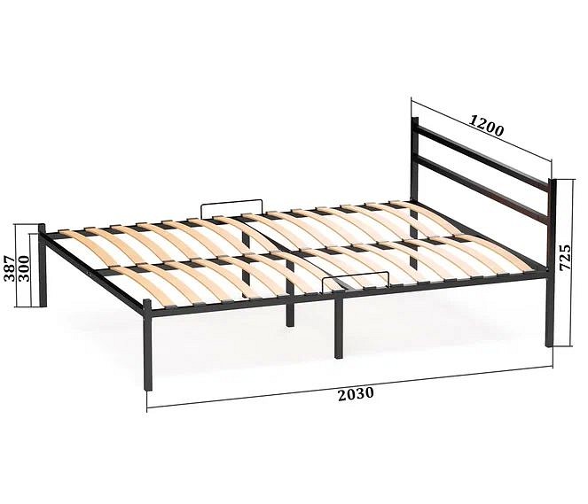 Кровать полутораспальная Элимет 2000x1200