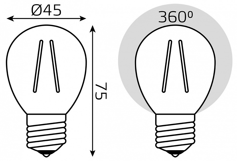 Набор ламп светодиодных Gauss Basic Filament E27 5.5Вт 4100K 1051226T