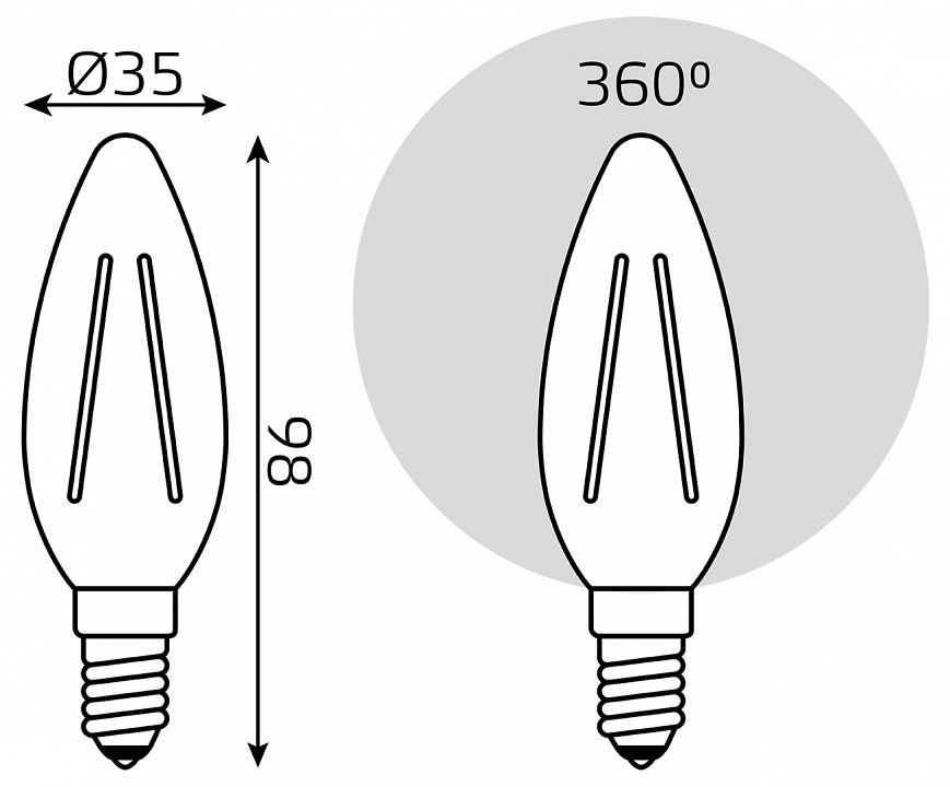 Набор ламп светодиодных Gauss Filament E14 7Вт 4100K 103901207T