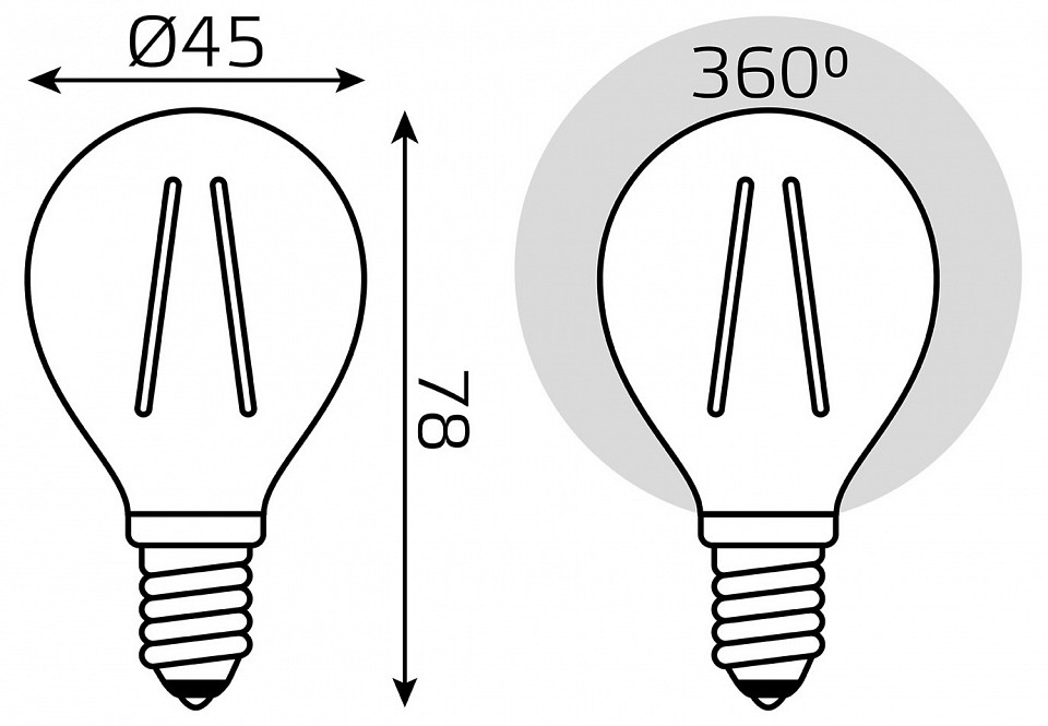 Набор ламп светодиодных Gauss Basic Filament E14 5.5Вт 4100K 1051126T
