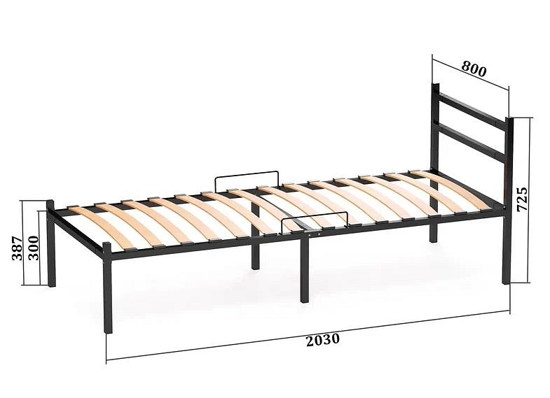 Кровать односпальная Элимет 2000x800