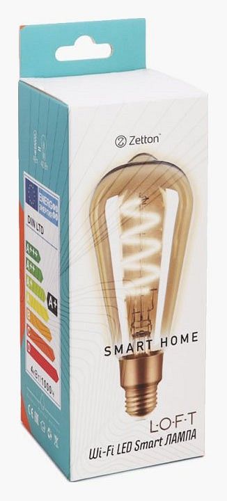 Лампа светодиодная с управлением через Wi-Fi Zetton Smart Wi-Fi Bulb E27 4Вт 2700K ZTSHLBLWWE271RU