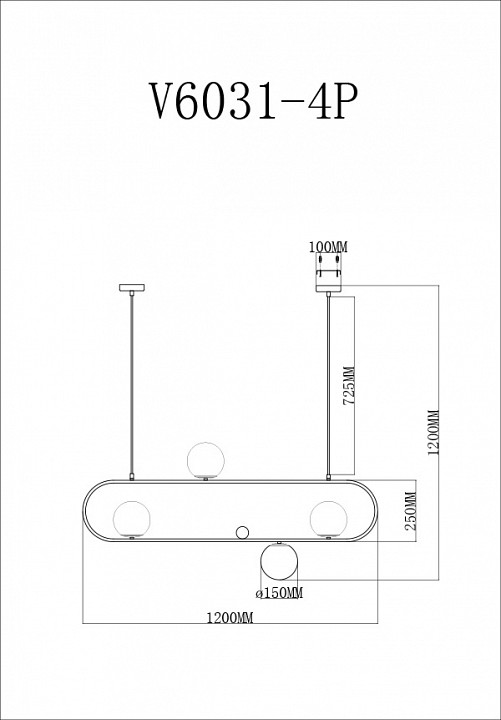 Подвесной светильник Moderli Miya V6031-4P