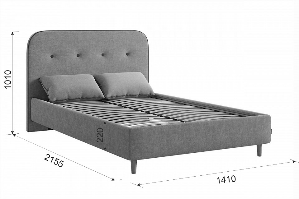 Кровать полутораспальная Лео 2000x1200 мм