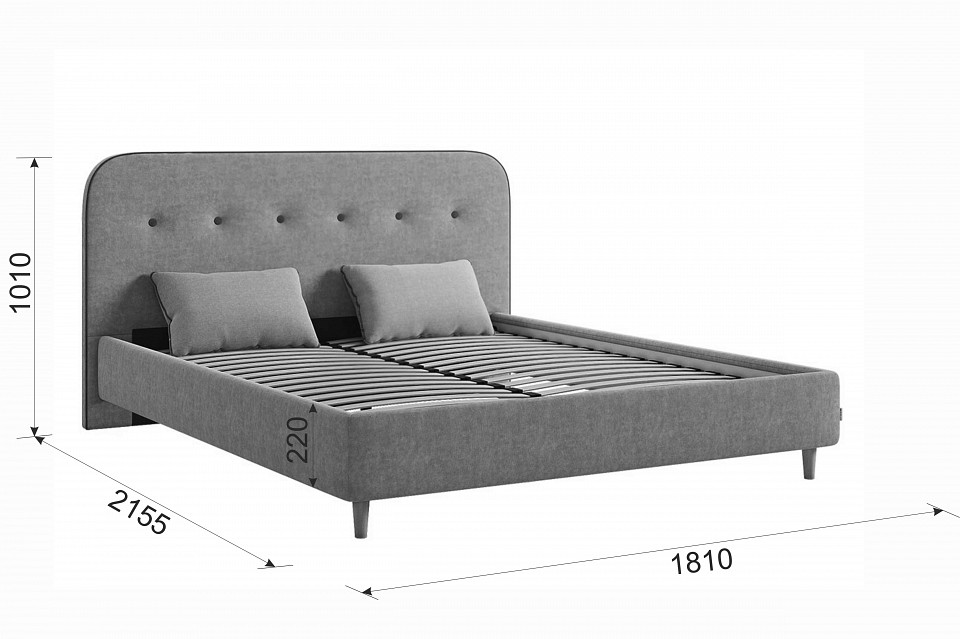 Кровать двуспальная Лео 2000x1600 мм