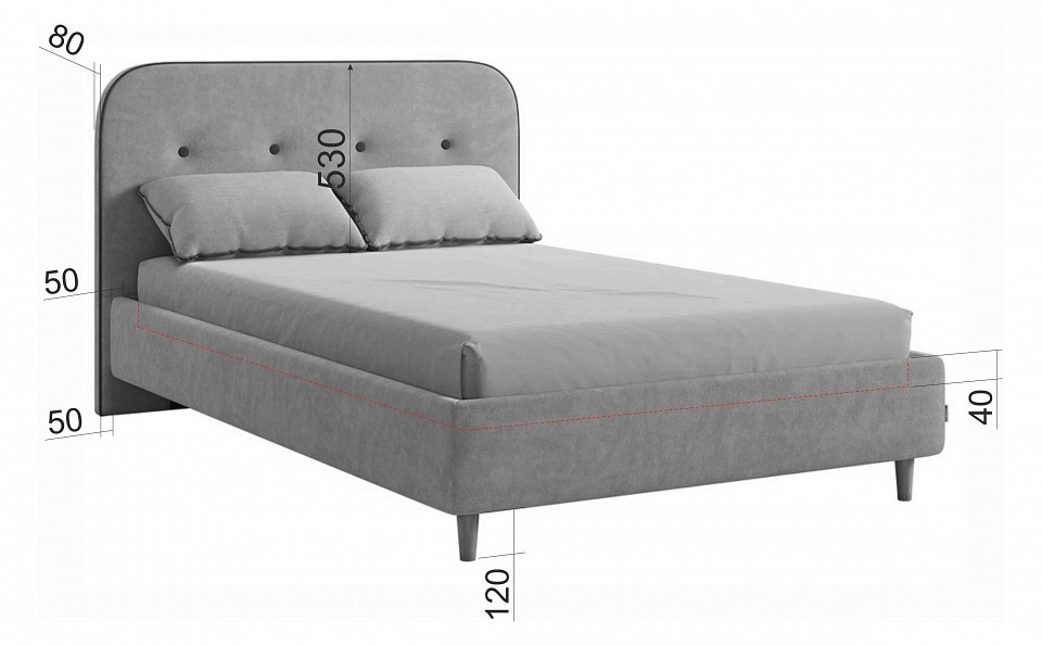 Кровать полутораспальная Лео 2000x1200 мм