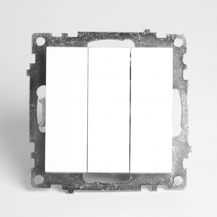 Выключатель трехклавишный без рамки Stekker Катрин 49171