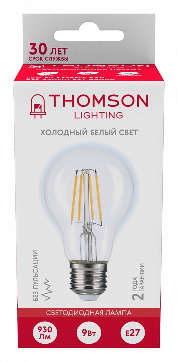 Лампа светодиодная Thomson Filament A60 E27 9Вт 6500K TH-B2331