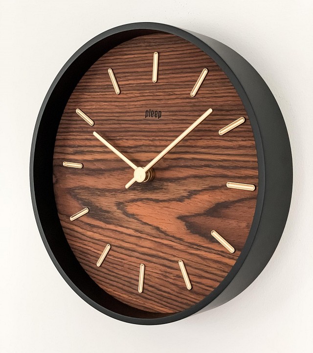 Настенные часы (34х34х6 см) Pleep Wood-M-04