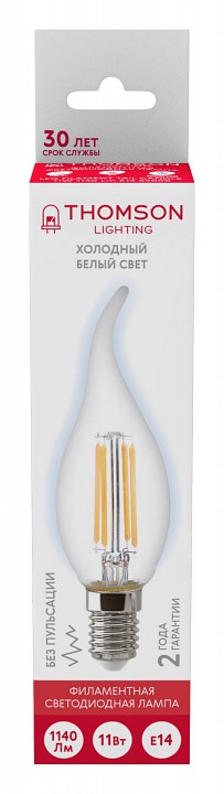 Лампа светодиодная Thomson Filament TAIL Candle E14 11Вт 6500K TH-B2388