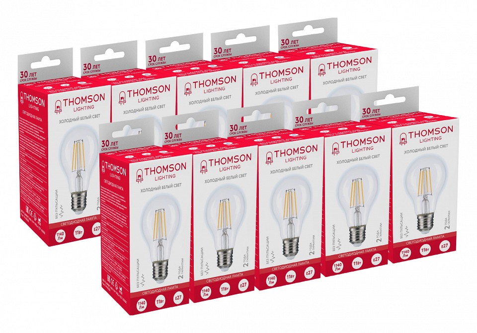 Лампа светодиодная Thomson Filament A60 E27 11Вт 6500K TH-B2332
