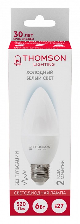 Лампа светодиодная Thomson Candle E27 6Вт 6500K TH-B2359