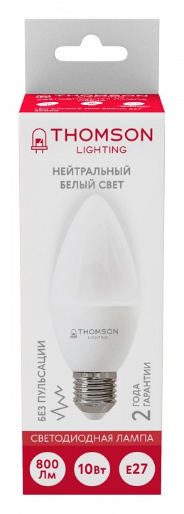 Лампа светодиодная Thomson Candle E27 10Вт 4000K TH-B2024